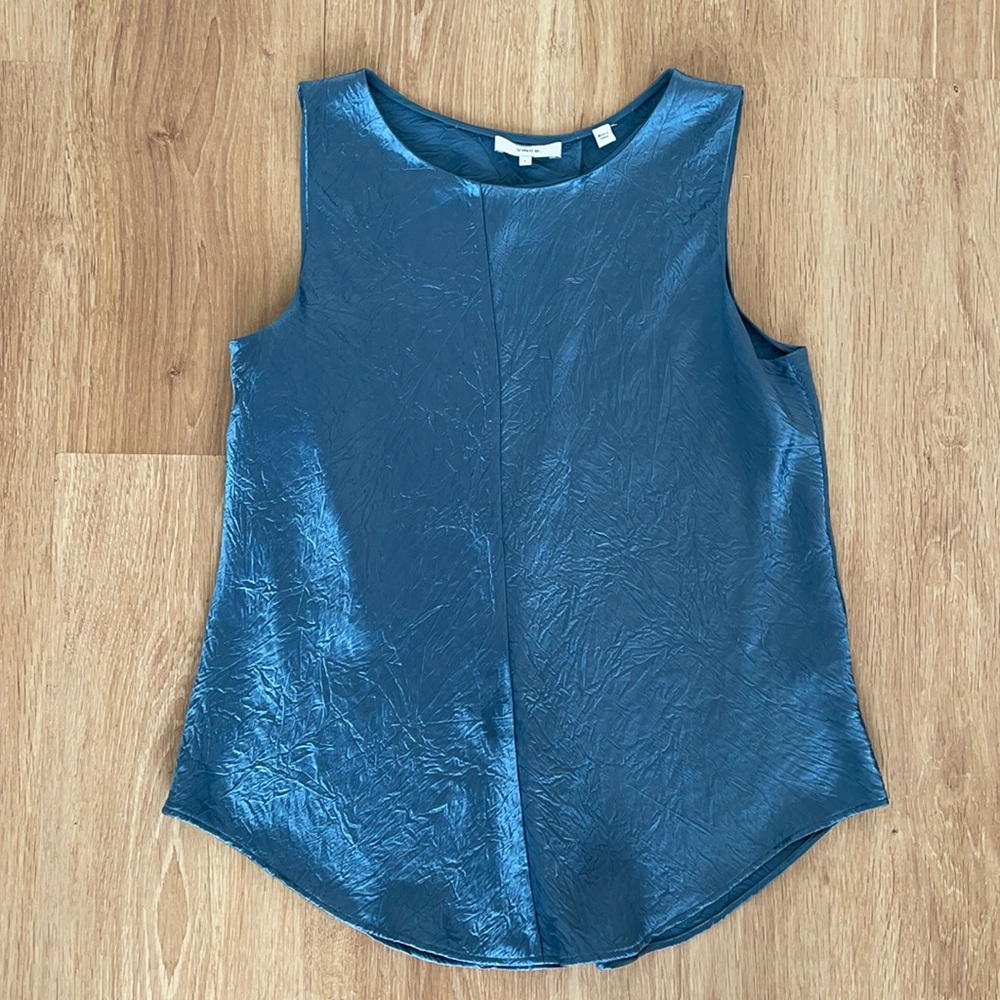Vince Satin Textured Tank Top